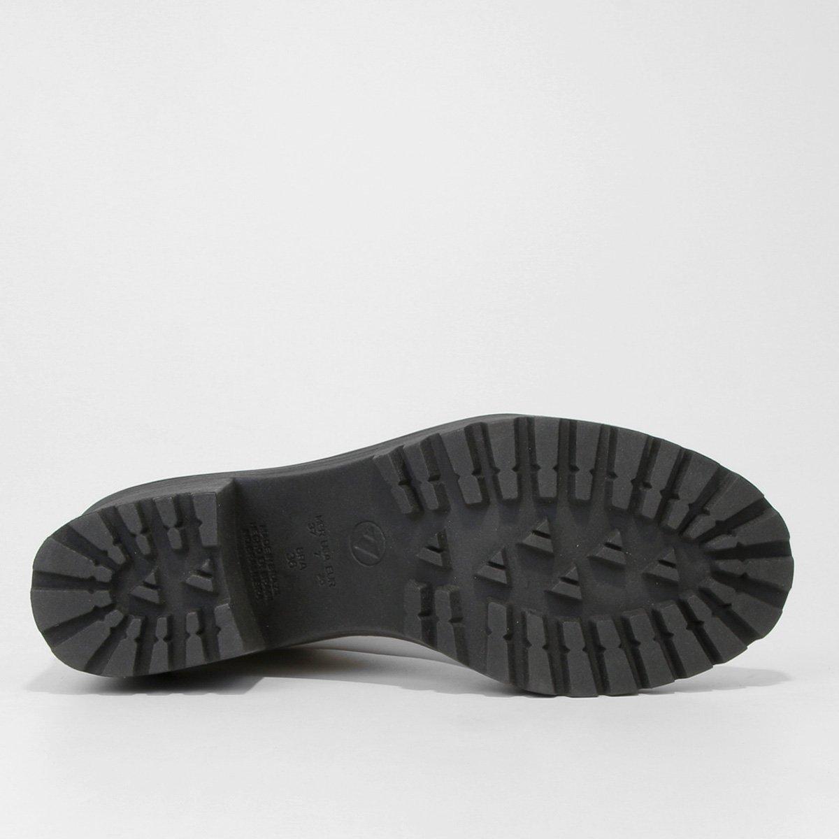 Bota Coturno Cano Curto Via Uno Verniz Feminina - 6