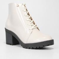 Bota Coturno Cano Curto Via Uno Verniz Feminina - 3