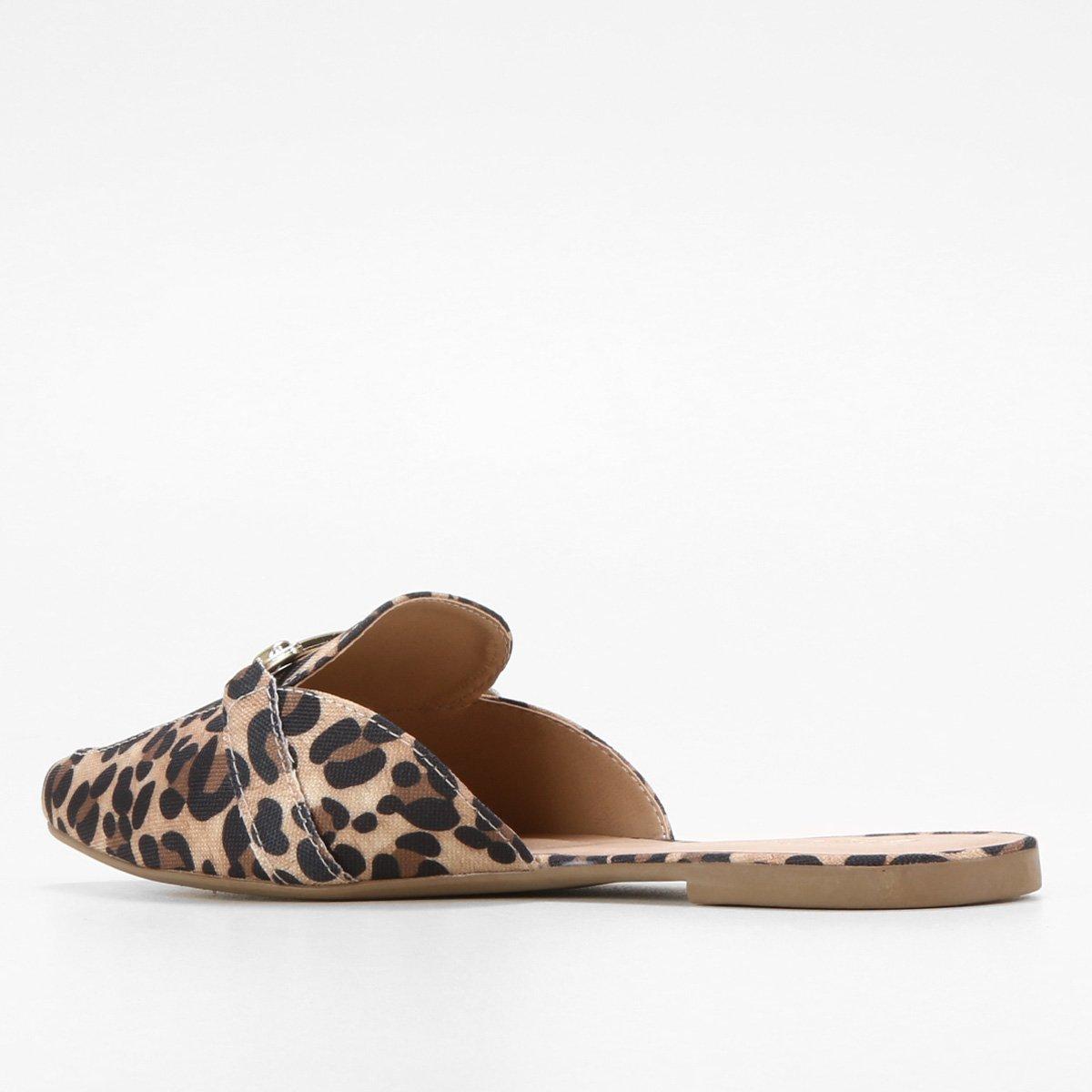 Mule Jelly Bean Animal Print Onça Feminino - 4