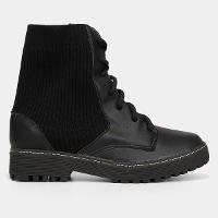 Bota Coturno Cano Curto Look Fashion Knit Feminina - 1