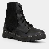 Bota Coturno Cano Curto Look Fashion Knit Feminina - 3