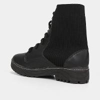 Bota Coturno Cano Curto Look Fashion Knit Feminina - 5