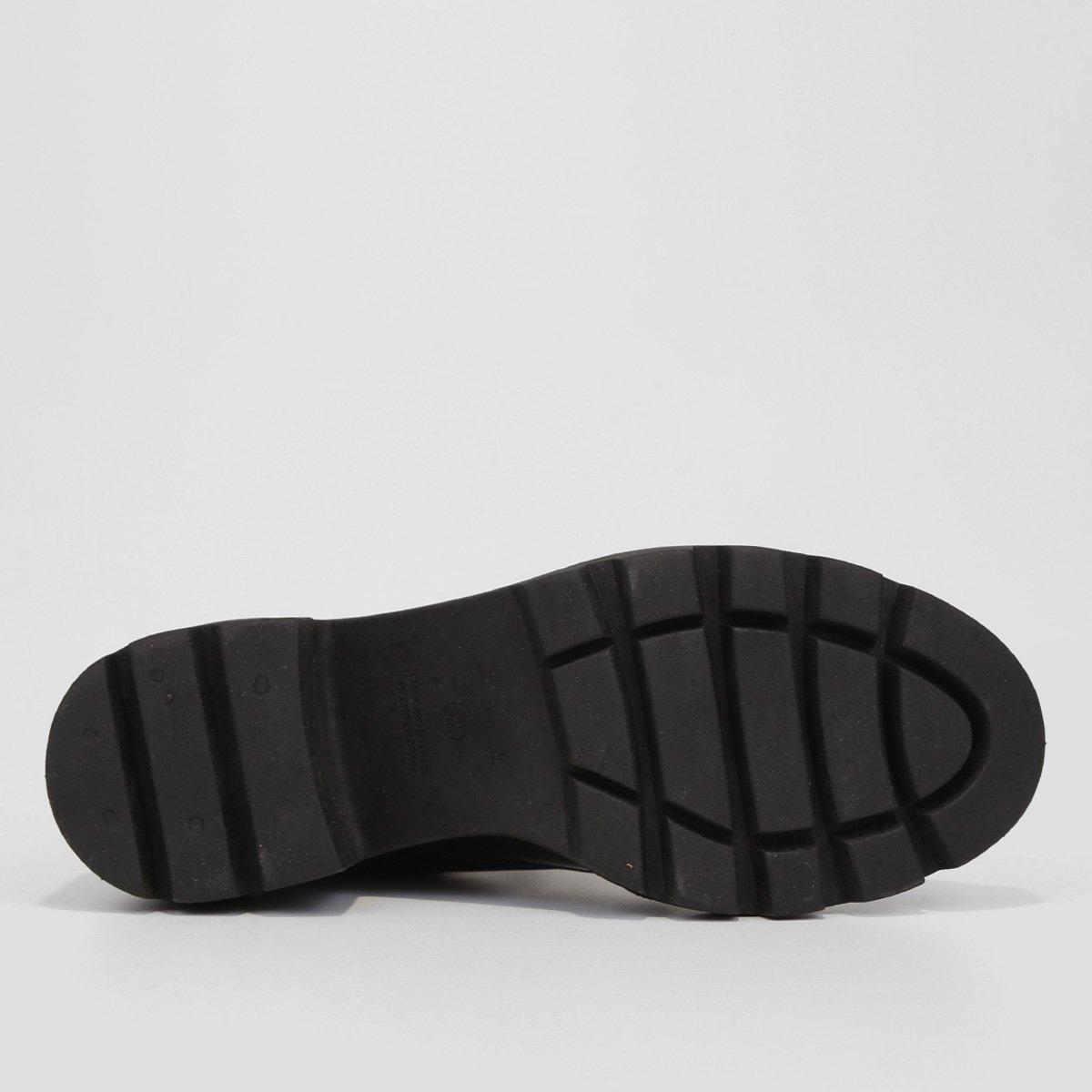 Bota Coturno Cano Curto Look Fashion Verniz Tratorada Feminina - 6