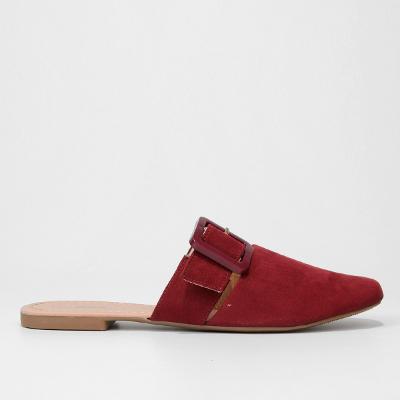 Mule Griffe Camurça Fivela Bico Fino