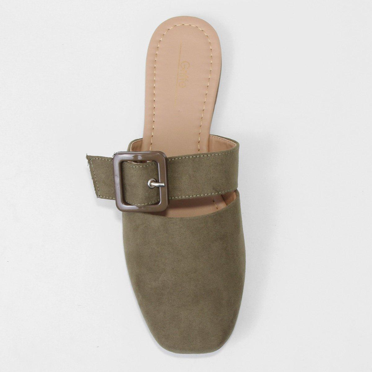 Mule Griffe Camurça Fivela Bico Fino - 4
