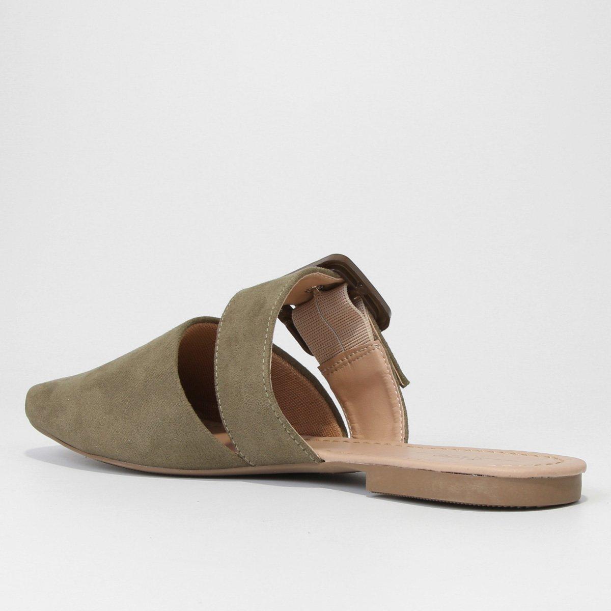 Mule Griffe Camurça Fivela Bico Fino - 5