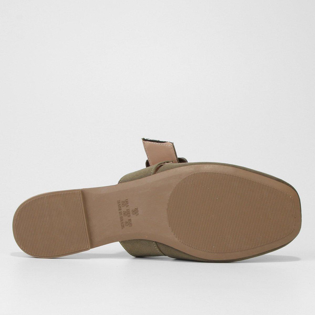 Mule Griffe Camurça Fivela Bico Fino - 6