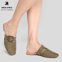 Mule Griffe Camurça Fivela Bico Fino - 2