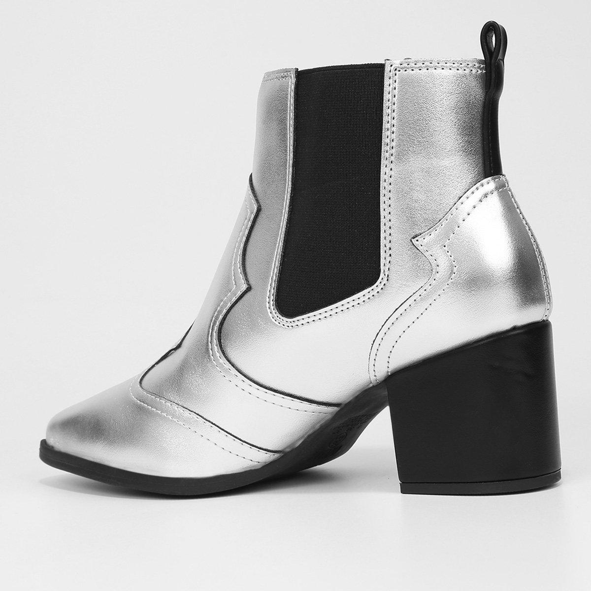 Bota Chelsea Vizzano Metalizada Bico Fino Feminina - 5