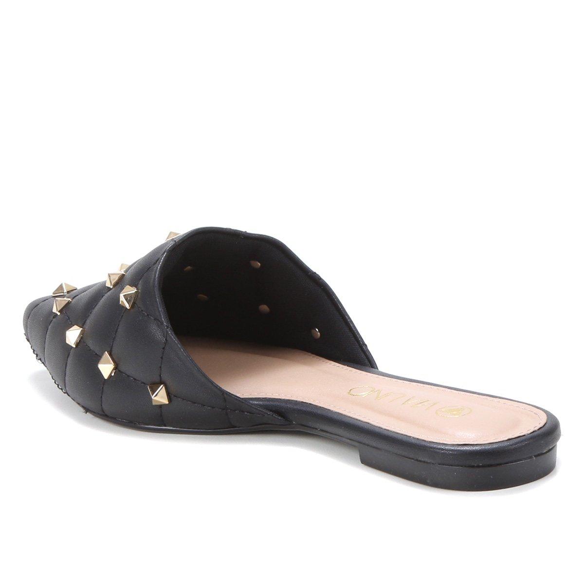 Mule Via Uno Matelassê Tachas Bico Fino - 4