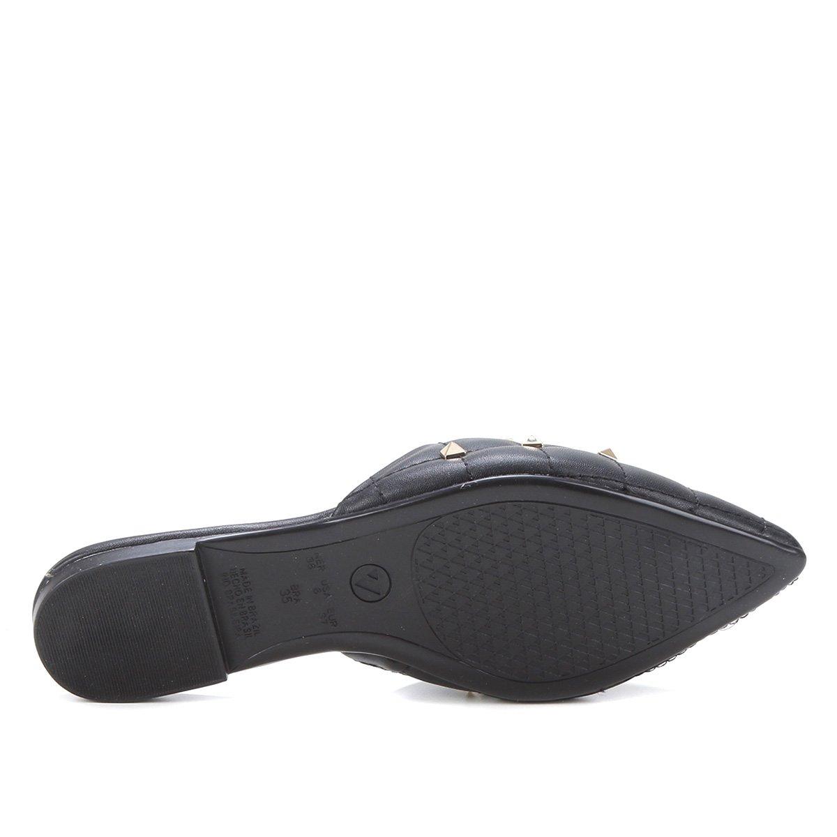 Mule Via Uno Matelassê Tachas Bico Fino - 5