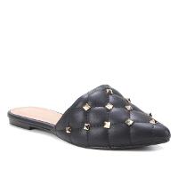 Mule Via Uno Matelassê Tachas Bico Fino - 2