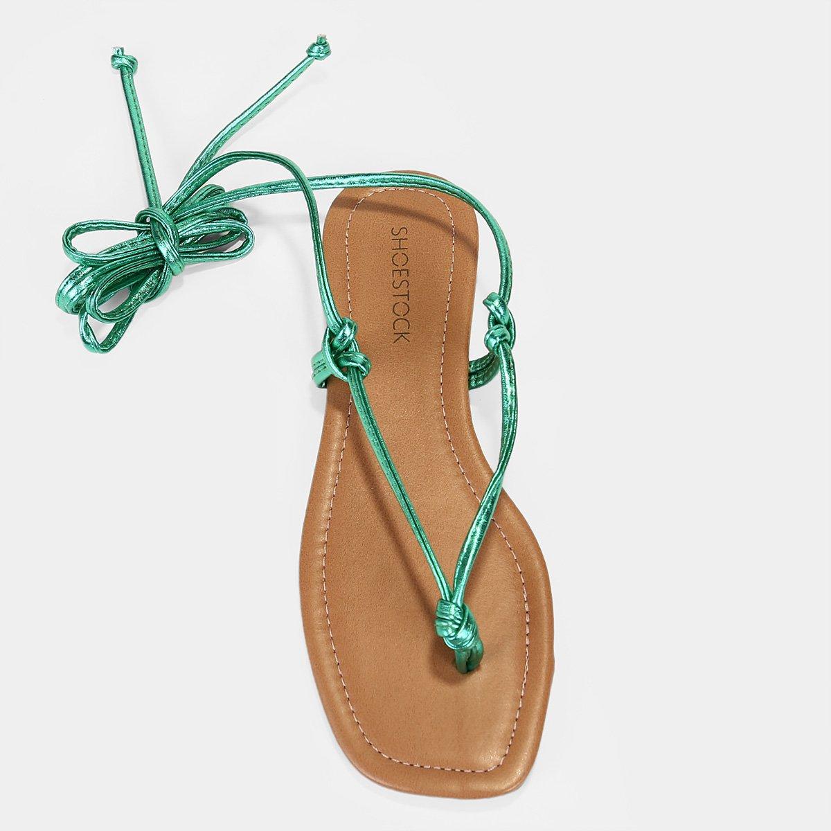 Rasteira Shoestock Metalizada Amarração - 5