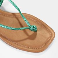 Rasteira Shoestock Metalizada Amarração