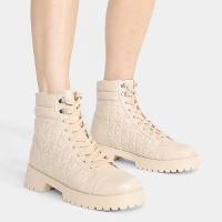 Bota Shoestock Couro Coturno Matelassê Tratorado Feminina - 3