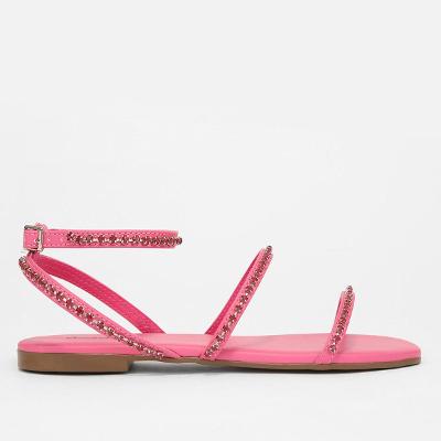 Rasteira Shoestock Tiras Strass