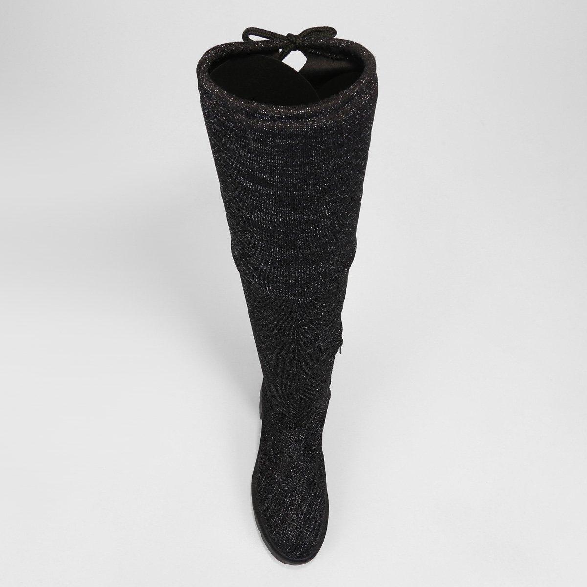 Bota Cano Alto Look Fashion Amarração Feminina - 4