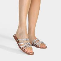 Rasteira Shoestock Metalizada Brilho Tiras - 2