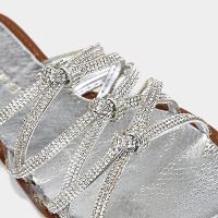 Rasteira Shoestock Metalizada Brilho Tiras - 5