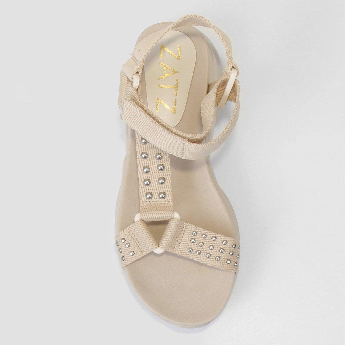 Sandália Zatz Flatform Strass Feminina - 4