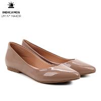 Sapatilha Griffe Bico Fino Verniz Feminina - 1