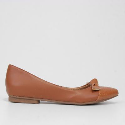 Sapatilha Griffe Lizard Nó Bico Fino Feminina