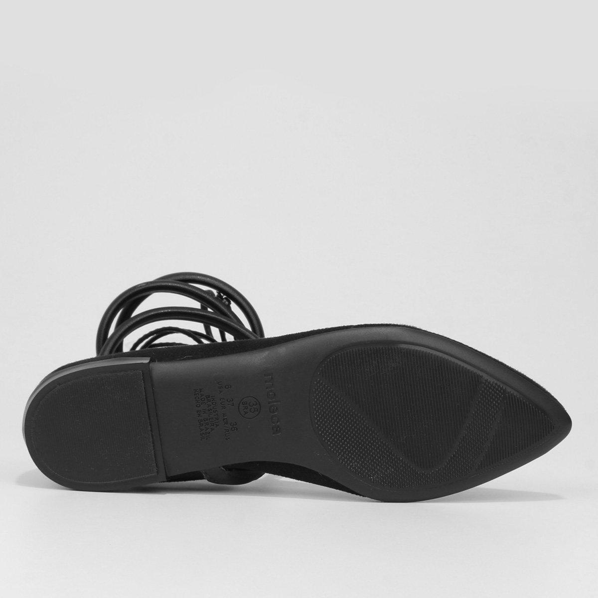 Sapatilha Moleca Bico Fino Amarração Feminina - 5