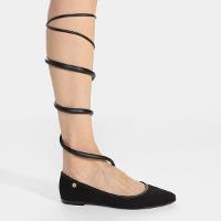 Sapatilha Moleca Bico Fino Amarração Feminina - 1