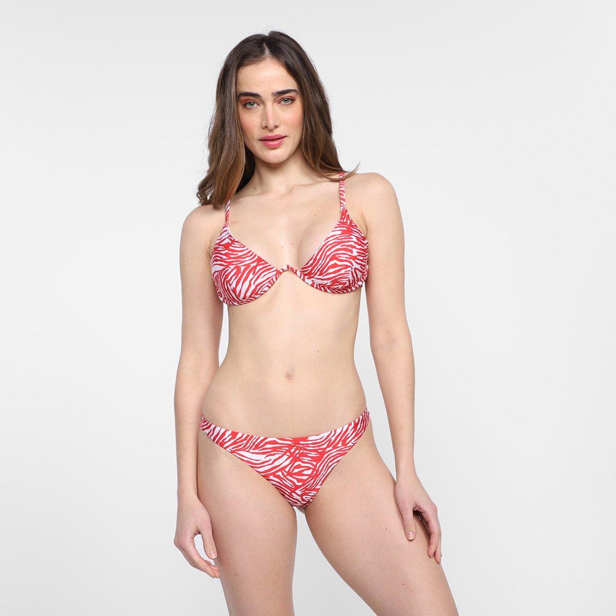Conjunto Biquini Asa Delta Com Bojo Phra Yai Estampado - 1