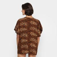 Camisa Saída de Praia Flora Zuu Animal Print Onça Feminina - 2
