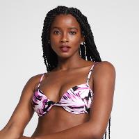 Top de Biquini Classic Meia Taça Estampado Bojo - 1