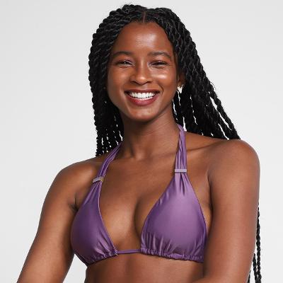 Top Biquini Com Bojo Acqua By Classic Frente Única Liso