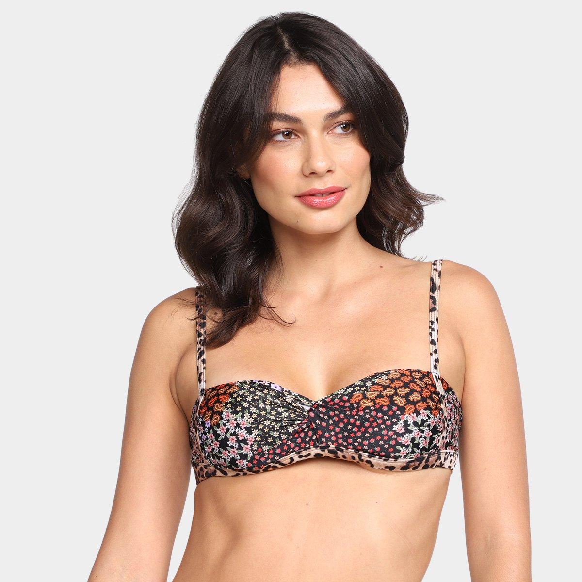 Top Biquini Com Bojo Água Doce Estampado - 1