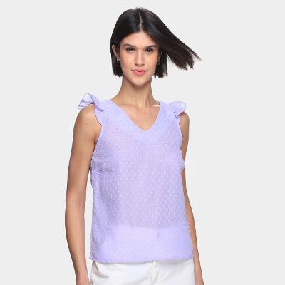 Regata Dom Fashion Decote V Transparente Feminina