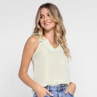 Regata Dom Fashion Decote V Transparente Feminina - 1