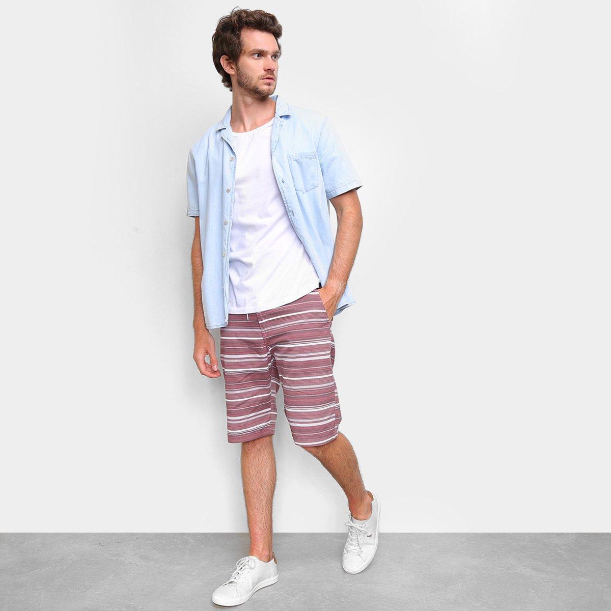 Bermuda Ecxo Listrada Masculina - 4