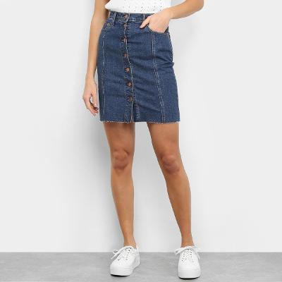 Saia Jeans GAP Botões Cintura Alta