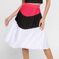 Saia Midi Recoletta Plissada 3 Cores - 1