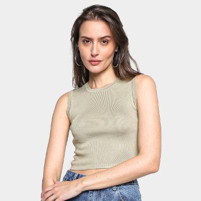 Regata Cropped Hering Casual Feminina