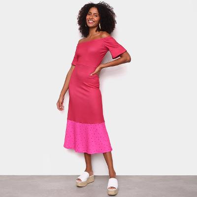 Vestido Malwee Midi Ombro a Ombro