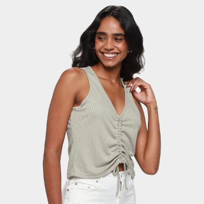Regata Lecimar Cropped Franzido Frontal Feminina