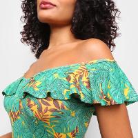 Vestido Volare Evasê Midi Decote V Babados - 3