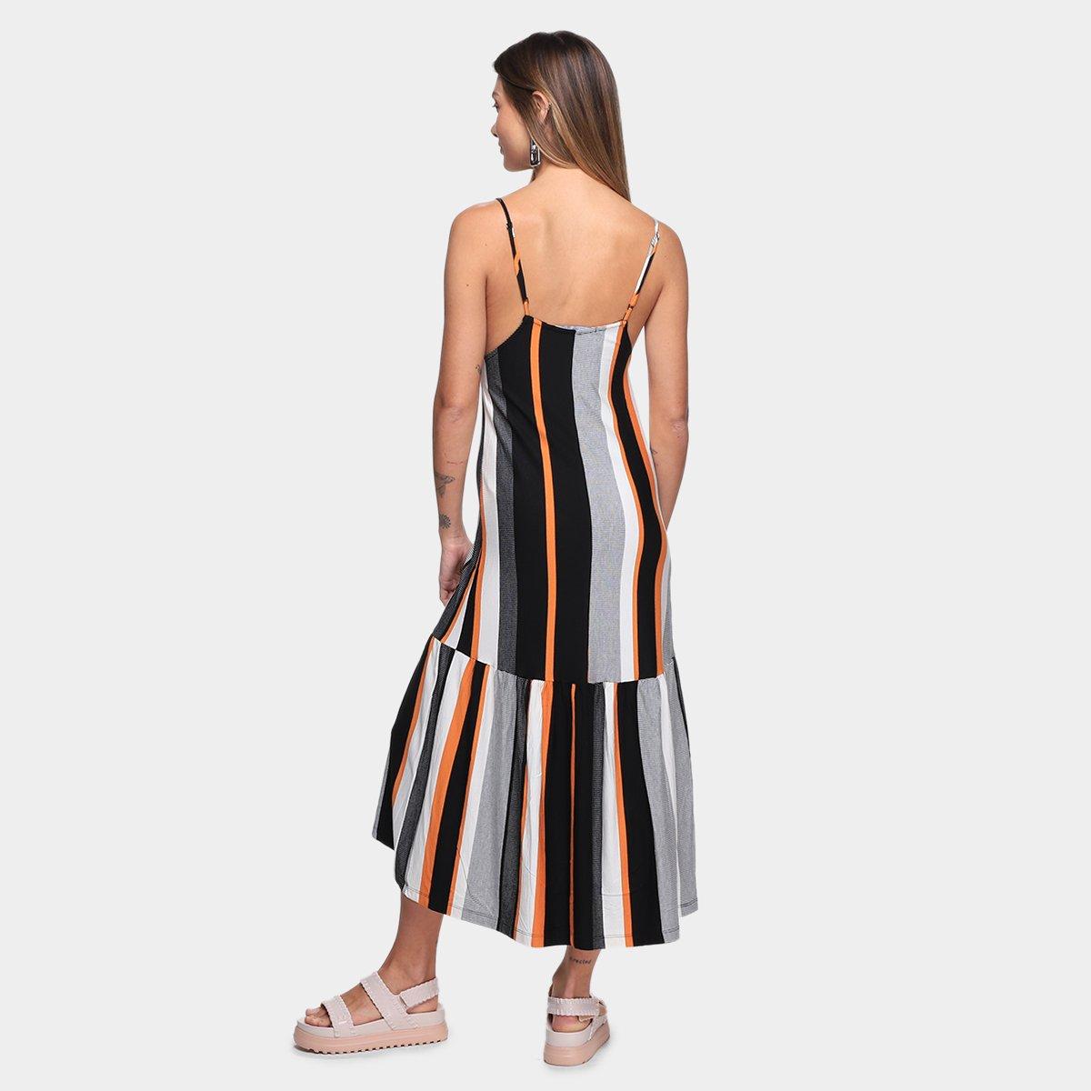 Vestido Oh, Boy! Sino Midi Listrado - 2