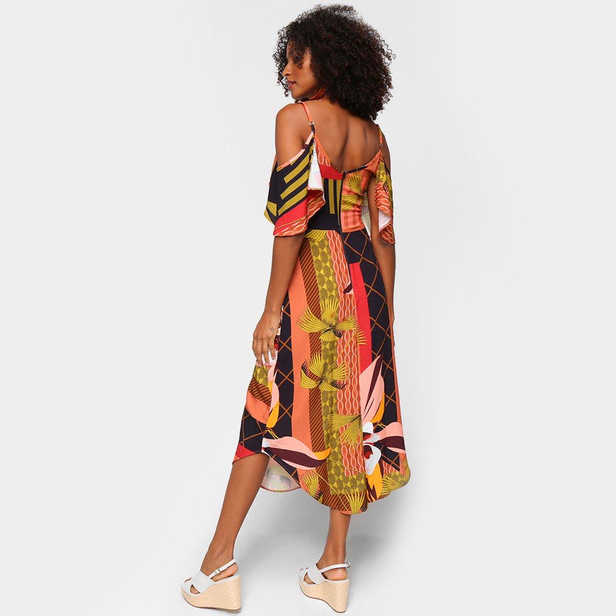 Vestido Mercatto Evasê Midi Chinfrado - 2