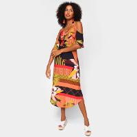 Vestido Mercatto Evasê Midi Chinfrado - 1