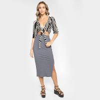 Top Cropped Mercatto Manga Longa Amarração Feminino - 4