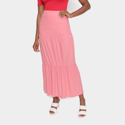 Saia Longa Modaloka Babado Feminina