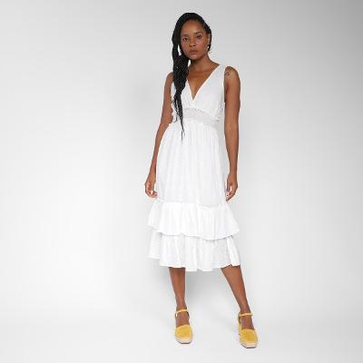 Vestido Midi All Is Love Cazani Babado