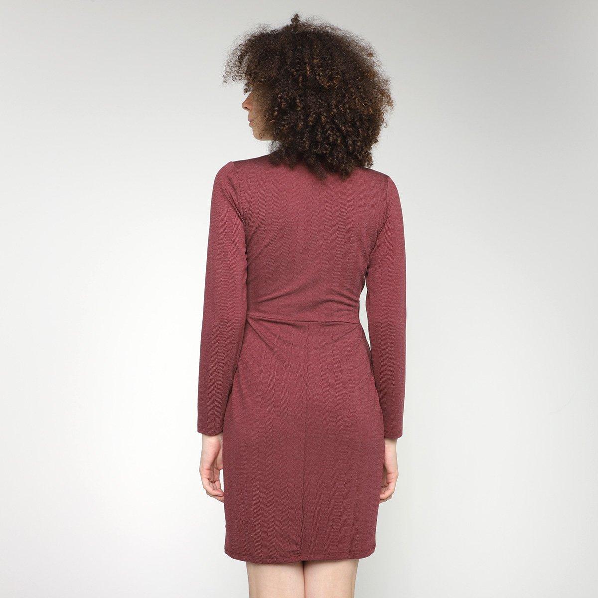 Vestido MarialíciaTubinho Curto Manga Longa - 2