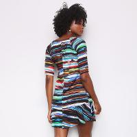 Vestido Água Viva Manga Curta Estampado - 2